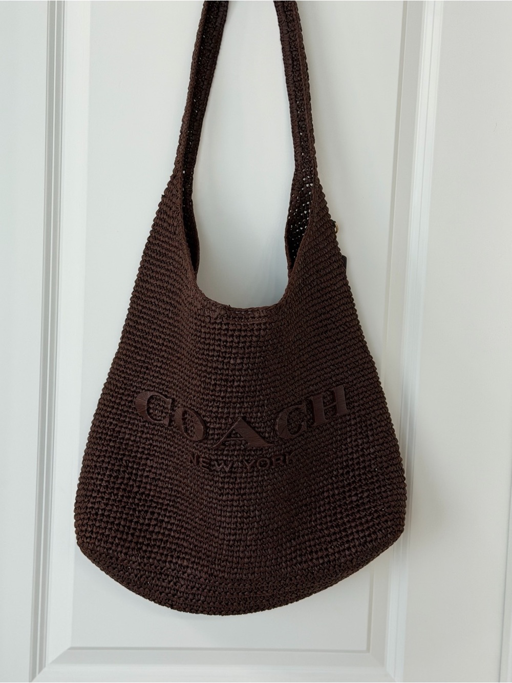 Coach Raffia Brooklyn Shoulder Bag in Brown Size 39 - Picture 4 of 7